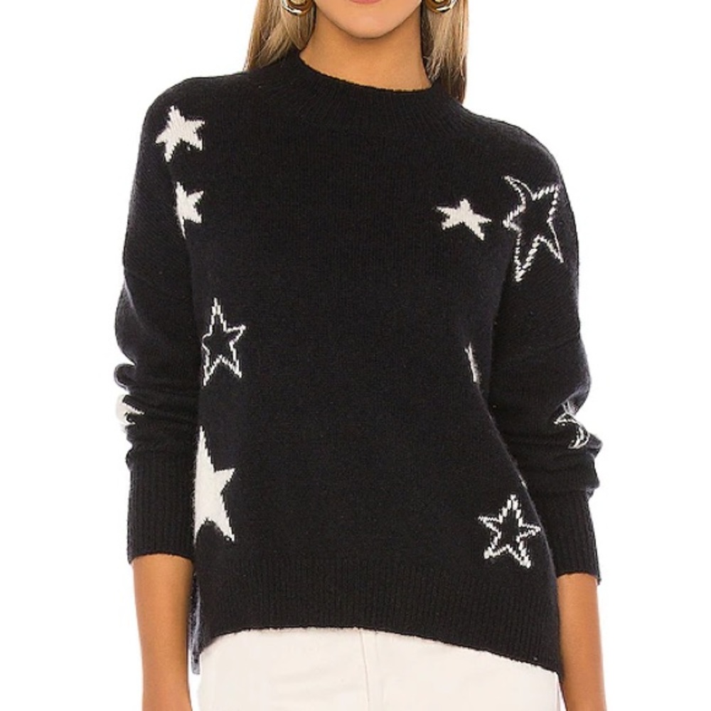 Rails Cashmere Black and White Star Sweater